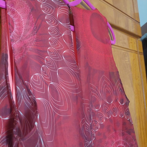 Desigual dress like new, burgundy with inner lining and asymmetric hem