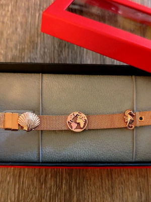 Loisir Fantasy stainless steel pink gold bracelet like new