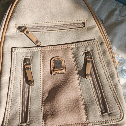 Charm & Shape beige backpack bag, synthetic leather