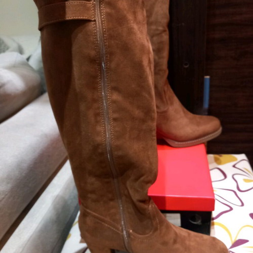Alta Moda tall brown suede boot like new, size 41