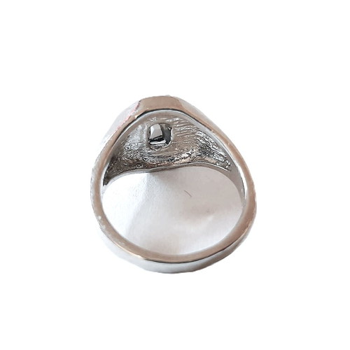 Men's ring with blue zircon and topaz new, silver plated