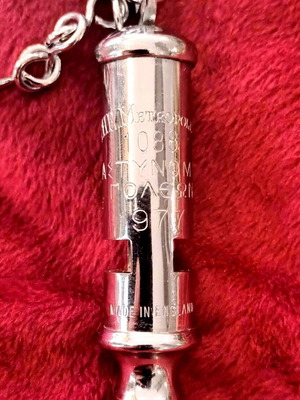 Police Whistle 1977 like new, The Metropolis, made in England