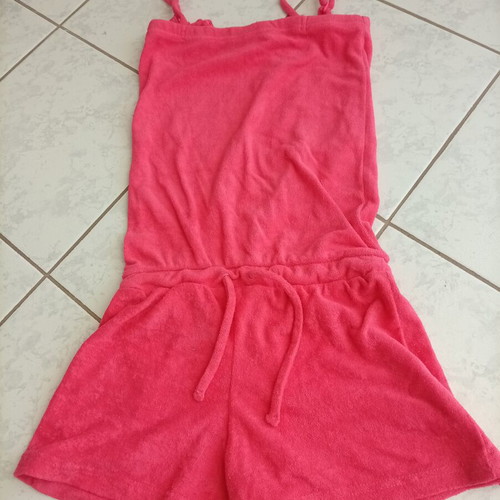 One-piece terry beachwear cotton, like new, pink, size M