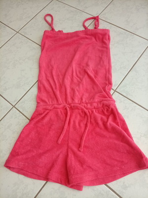 One-piece terry beachwear cotton, like new, pink, size M