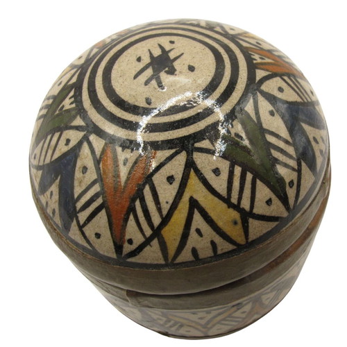Vintage Moroccan ceramic box with lid like new