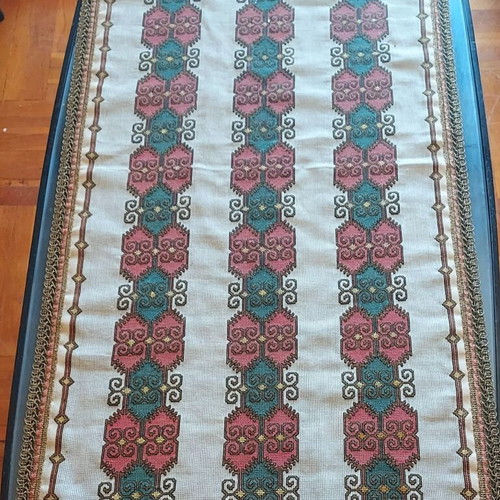 Handmade vintage table runner with floral colors like new