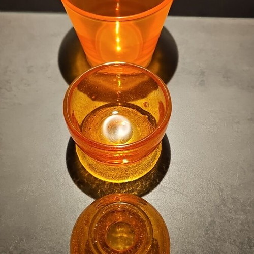 Fidrio glass set with extra orange pot
