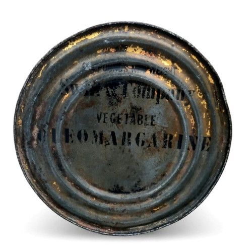 Old Handmade Oil Can used, Swift & Co. 24lbs Oleomargarine 1930s