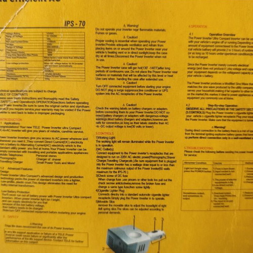 Mobile Power Ultra Compact Inverter 70 VA