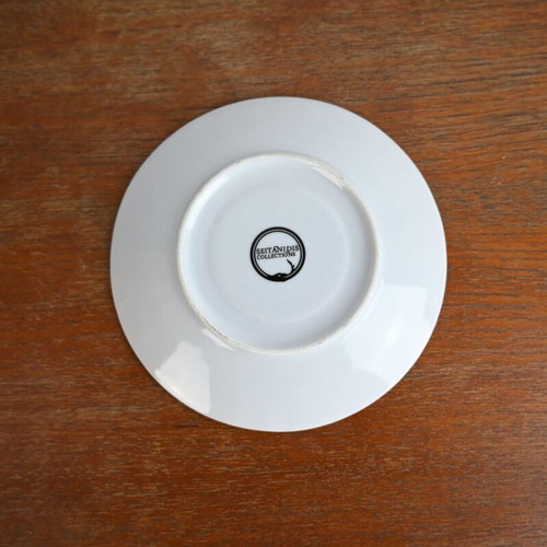 Porcelain plate set used with handpainted tulip design, 8 pieces