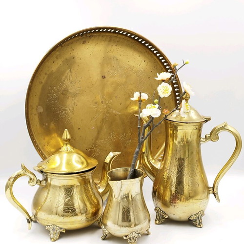 EPNS silver plated English tea and coffee set used