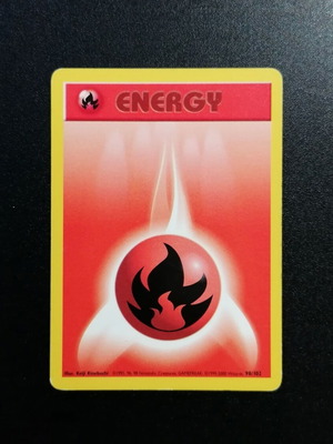 Pokémon Fire Energy Base Set 1999 card used, common