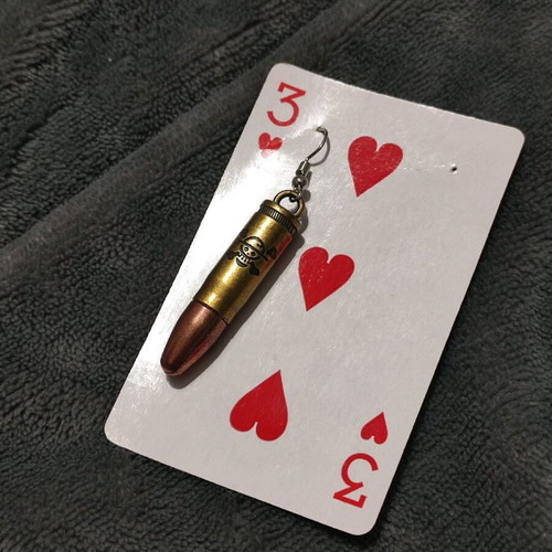 One Piece bullet earring new, gold-colored