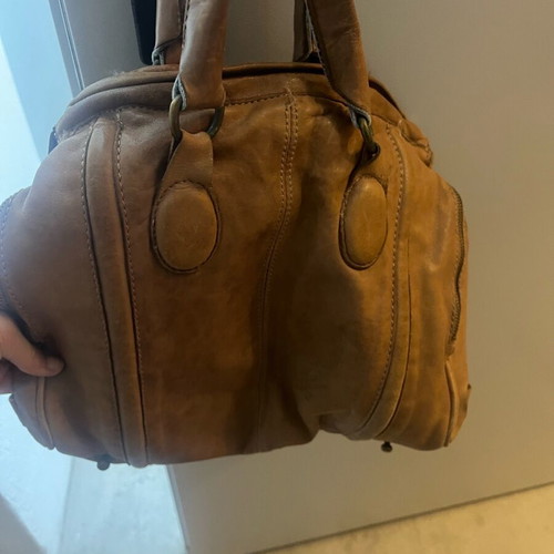 Massimo leather bag used, tan color