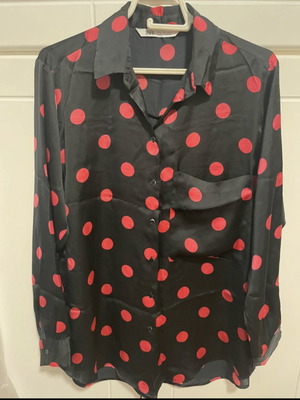Zara polka dot shirt like new, size M, black and pink