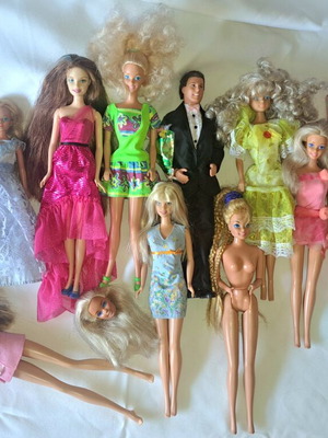 Barbie vintage κούκλες πακέτο, 8 Mattel, 2 Steffie, κεφάλι Barbie 90s
