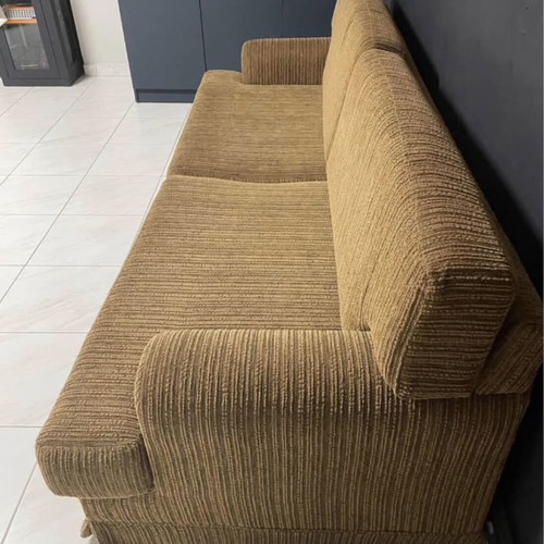Handmade fabric four-seater sofa, 2.80m x 0.95m