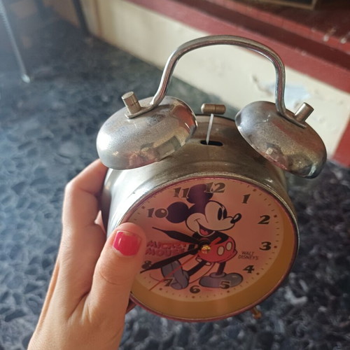 Vintage Mickey Mouse Twin Bell Alarm Clock by Walt Disney, new