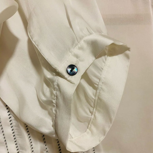 Zara satin shirt like new with embroidery and mao collar