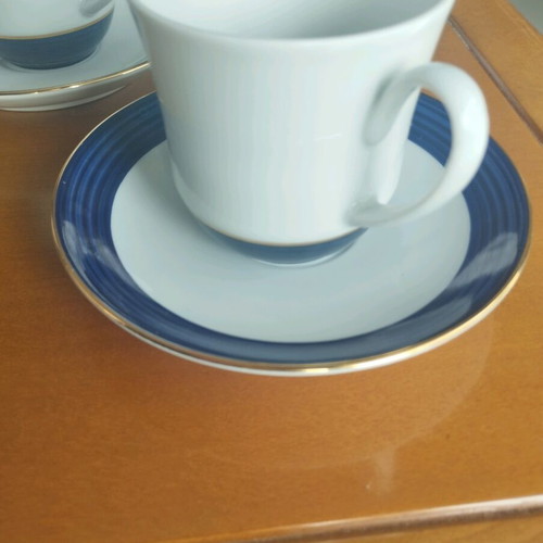Ionia Cobalt Blue coffee cup and saucer set mint condition, 6 pcs