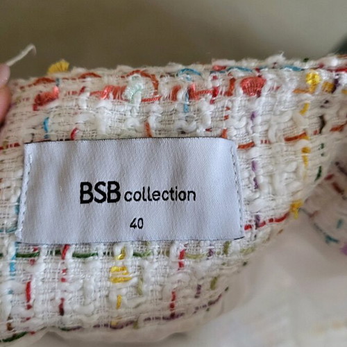 BSB tweed skirt size 40, like new, white with multicolor weave