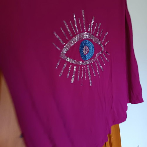 Sleeveless long blouse new, pink and purple
