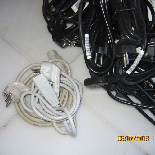 Computer power cords used in excellent condition, black and gray