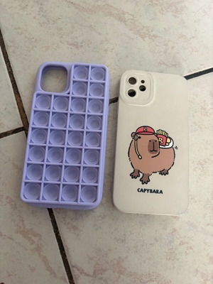 iPhone 11 case set, Capybara and purple Pop It fidget