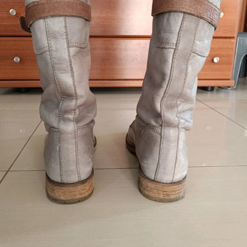 Zara leather ankle boots used, gray, size 39