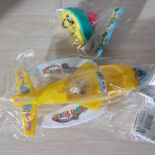 Plastic toys airplane and motorcycle new, set of 2