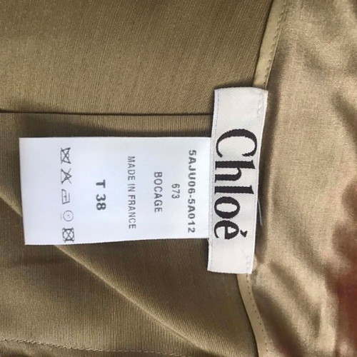 Silk skirt Chloé new, beige and gold, size M 38 10