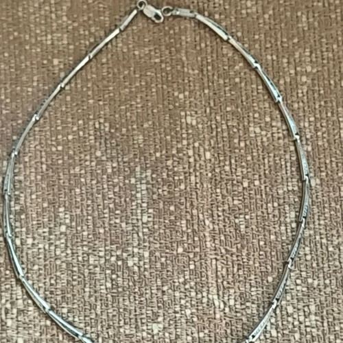 Silver Necklace 925 with Black Drop Details New