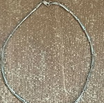 Silver Necklace 925 with Black Drop Details New