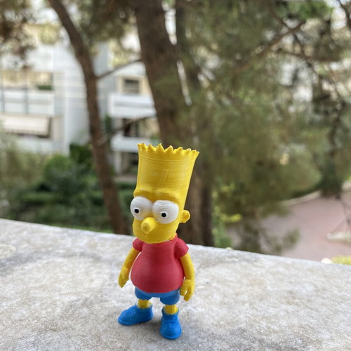 Bart Simpson figure 3D printed and hand-painted, new