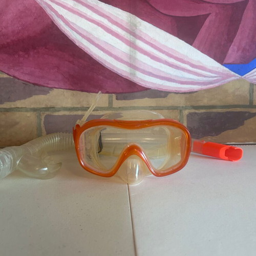 Tribord snorkeling mask and snorkel set with tempered glass