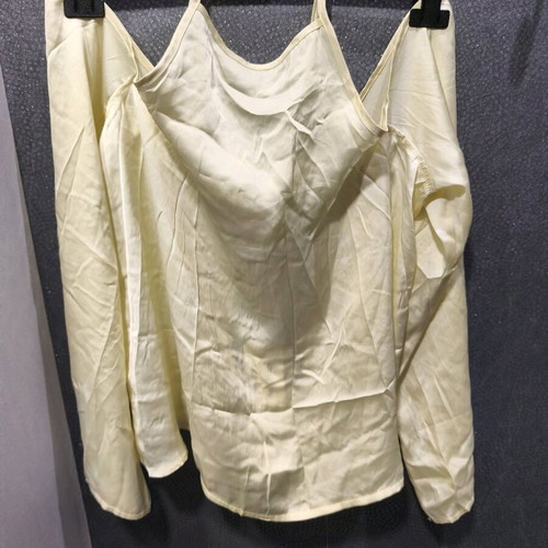 Yellow off-shoulder blouse new, satin-like fabric, size XL-XXL