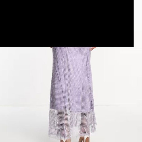 Assos lilac evening dress with rhinestones
