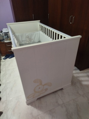 Baby Cot Italy with Mattress and Accessories like new