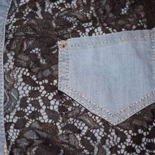 Elisa Cavaletti Shirt Jeans Women size S used, lace details