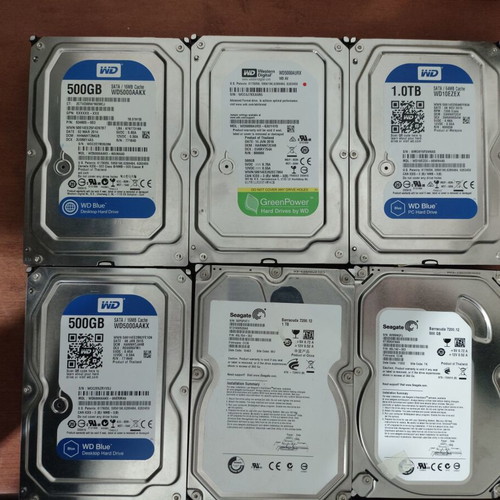 Hard disks 3.5'' used in various capacities