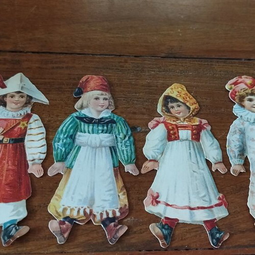 German retro style bookmarks with embossed chromolithograph children figures