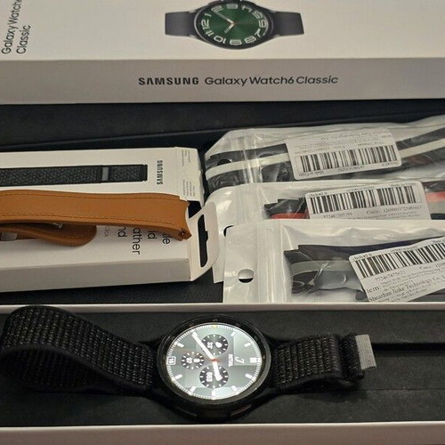 Samsung Galaxy Watch 6 Classic 47mm with screen protector and 5 straps