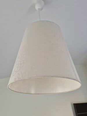 IKEA ceiling light used, vintage with flower pattern, white