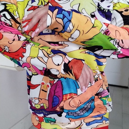 Long-sleeve sweatshirt multicolor like new, size L (fits S/L)