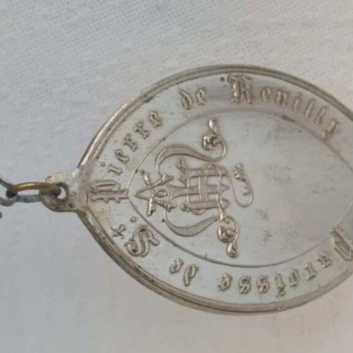 Religious silver medal 1864 used, Congrégation de Notre-Dame du Saint-Rosaire