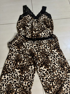 Animal Print Set Top and Pants new, black and beige
