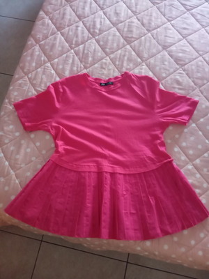 Zara cotton blouse with pleated design size S like new pink