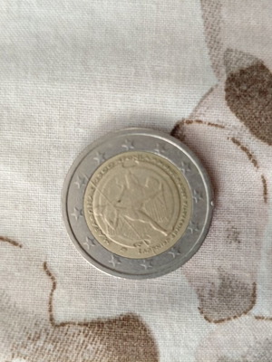 Greek 2 Euro Coin 2010 Used, 2,500 Years Battle of Marathon