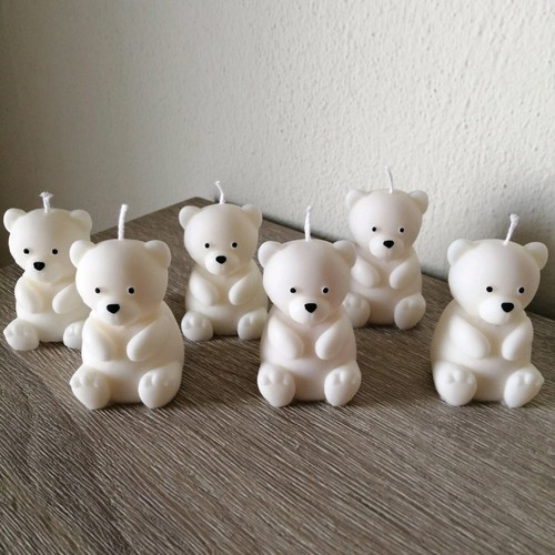 Mini Teddy Bear candle handmade with plant wax and fragrance