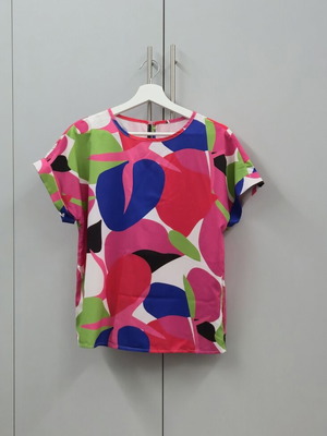 Multicolor short-sleeve blouse Shein size S like new